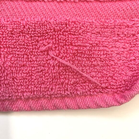 Callaway Milliken Pink Hand Towel Cotton Velour 1970 Retro Made USA Vintage - Picture 3 of 4